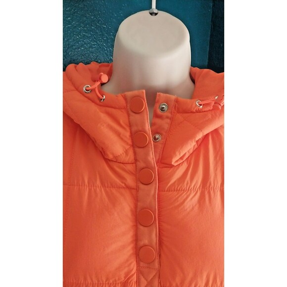ChouYatou Orange Quilted Hooded Oversized Jacket Small - Picture 3 of 8